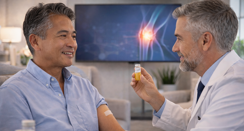 Patient receiving stem cell treatment